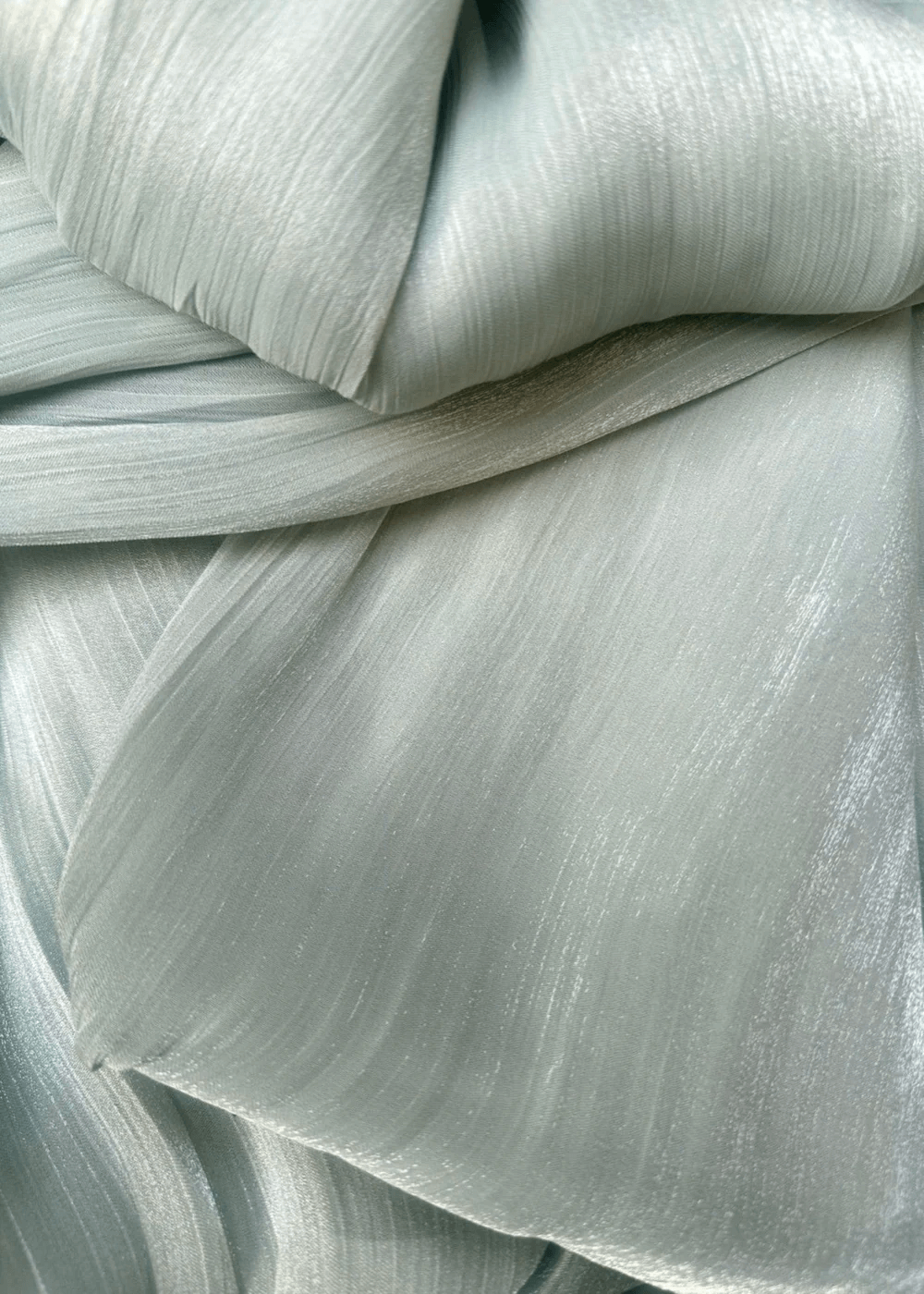 Light Green Chiffon Crepe Shawl - Image 3