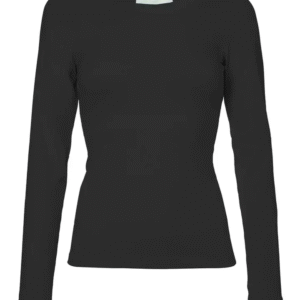 Black High Neck Long-sleeve T-shirt