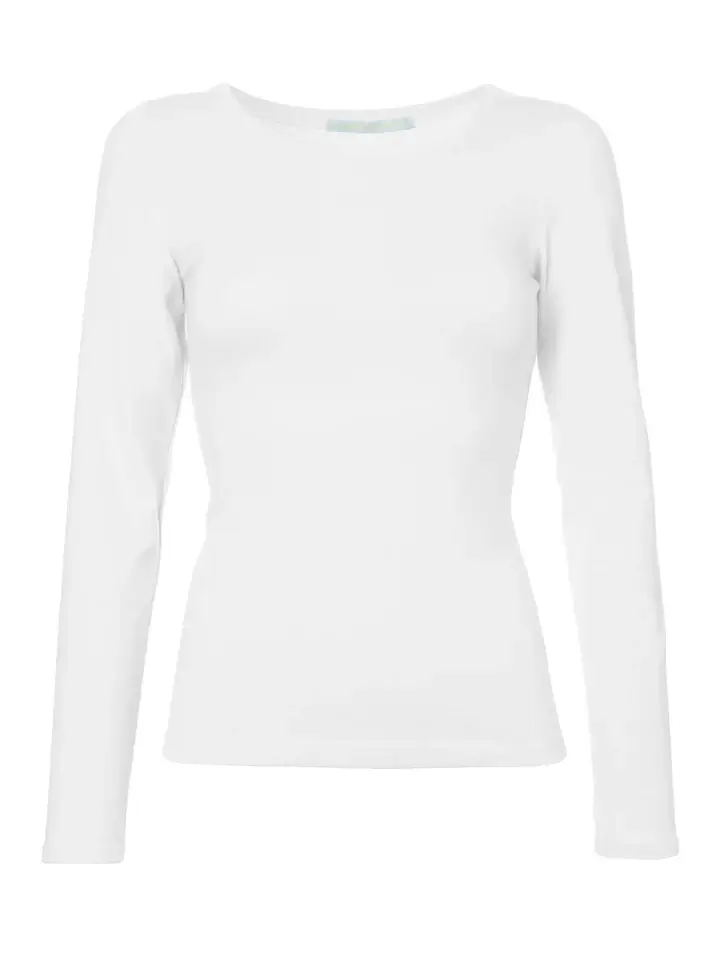 White High Neck Long-sleeve T-shirt